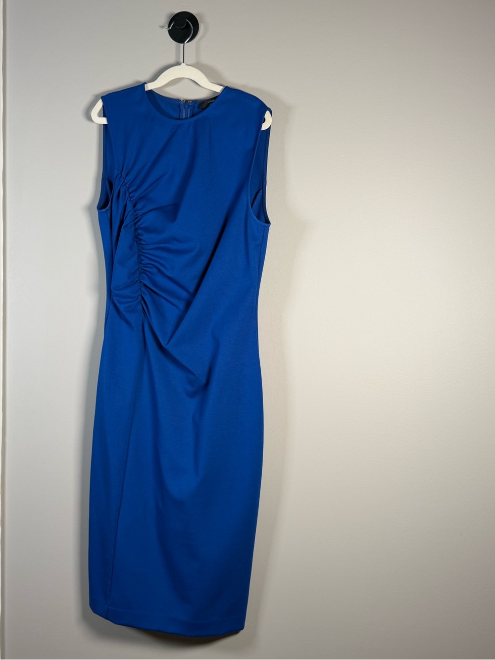 J. Crew Sleeveless Cobalt Blue Ruched Midi Dress